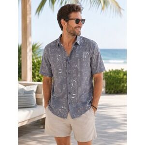 Huk XL Bandana Paisley‎ Fishing Shirt Coastal Outdoorsman Western Performance